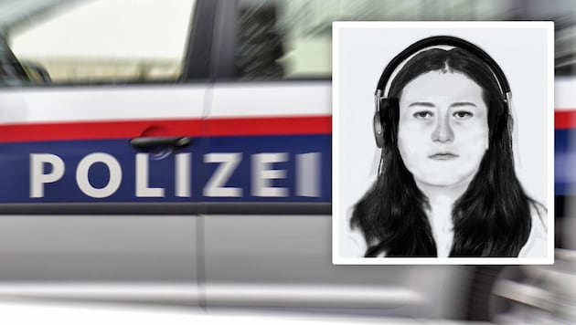 Die Polizei bittet um Mithilfe auf der Suche nach dieser jungen Frau. (Bild: Krone KREATIV/stock.adobe.com, LPD Stmk)