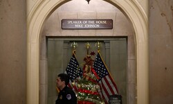 Büro des Sprechers des US-Repräsentantenhauses Mike Johnson im US-Kapitol in Washington, DC.