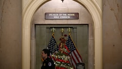 Büro des Sprechers des US-Repräsentantenhauses Mike Johnson im US-Kapitol in Washington, DC. (Bild: APA Pool/AFP/Richard PIERRIN)