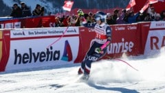 Lindsey Vonn strahlt im Ziel mit der Sonne um die Wette. (Bild: GEPA pictures)