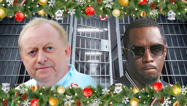 Alfons Schuhbeck und P. Diddy verbringen Weihnachten im Gefängnis – was es zu essen gibt, wurde jetzt bekannt. (Bild: Krone KREATIV/dpa/Andreas Gebert Willy Sanjuan/Invision/AP Stock Adobe)