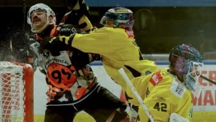 Die 99ers um Michi Schiechl (li.) ließen sich von den Vienna Capitals beim 5:0 nicht stoppen. (Bild: GEPA pictures)