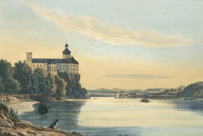 Schloss Persenbeug, Bild aus dem 19. Jahrhundert