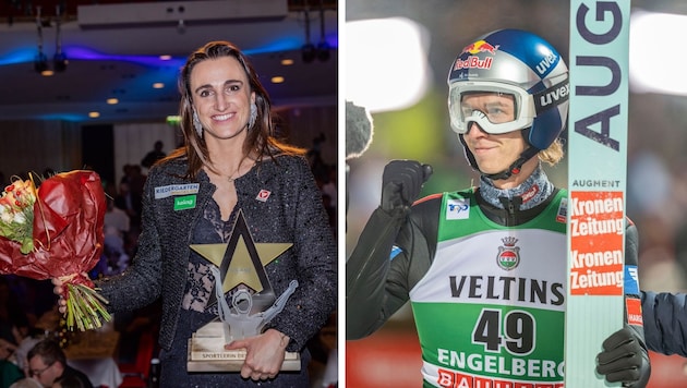 Sportler des Jahres: Lara Vadlau (li.) und Daniel Tschofenig. (Bild: GEPA/gepa)