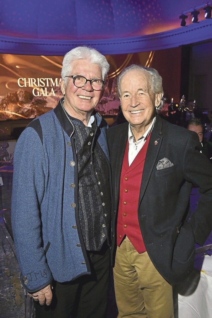 Music expert Thomas Stein with Max Schautzer at the charity event at the Grand Tirolia.