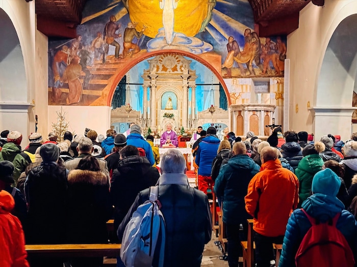 Engelbert Guggenberger bei der Heiligen Messe.