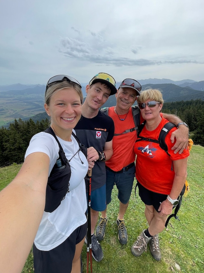 The first mountain tour with Tamara and his parents.