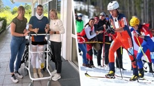 Mit der Hilfe seiner Lieben darf Daniel Ganahl nach seinem schweren Unfall davon träumen, wieder in den Wettkampfsport zurückzukehren. (Bild: Krone KREATIV/ Privat und Ski Austria)