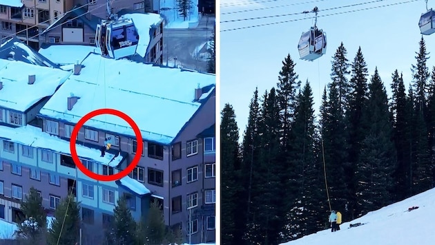 A defect spoiled the Christmas vacation of numerous skiers in the USA. (Bild: Screenshot kameraone)