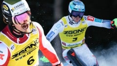 Timon Haugan (rechts) gewann in Alta Badia, Manuel Feller konnte Platz sieben zufrieden sein. (Bild: AP/AFP, AP)