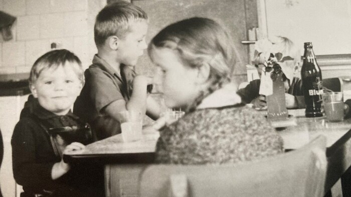 Little Christian Schreilechner (left) with his siblings