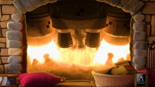 Der „NASA Rocket Engine Fireplace“ sorgt für die nötige Atmosphäre über die Feiertage. (Bild: NASA)