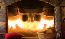 Der „NASA Rocket Engine Fireplace“ sorgt für die nötige Atmosphäre über die Feiertage.