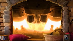 Der „NASA Rocket Engine Fireplace“ sorgt für die nötige Atmosphäre über die Feiertage. (Bild: NASA)