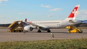 Die Swiss-Ersatzmaschine am Grazer Airport