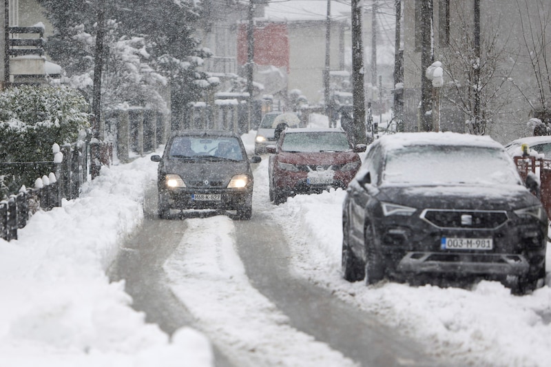 Heavy snow in Bihac (Bild: AP ( via APA) Austria Presse Agentur/Copyright 2024 The Associated Press. All rights reserved)