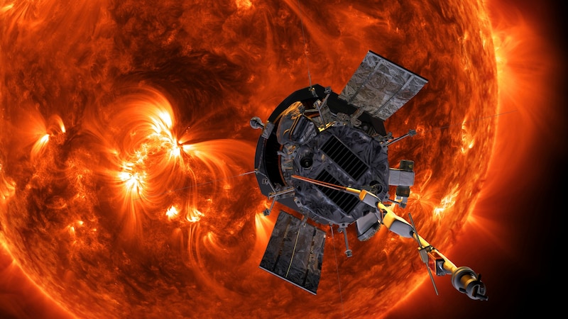 The "Parker Solar Probe" probe came within 6.1 million kilometers of the surface of the sun at midday. However, this cannot be verified as the probe has not been in contact with the Earth for several days. (Bild: AP)