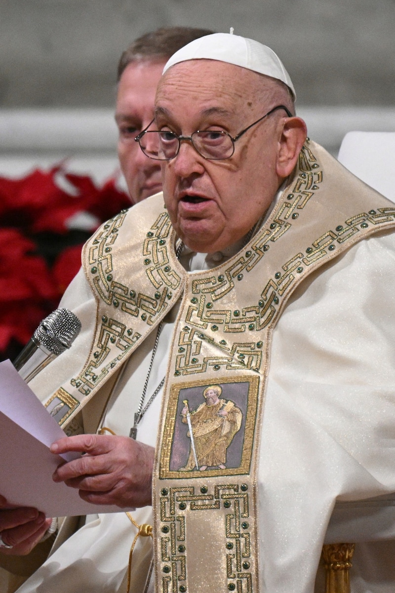 Francis during his sermon (Bild: AFP or licensors)