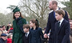 Prinzessin Kate mit den Kindern Louis, Charlotte und George (v.l.n.r.) und Prinz William