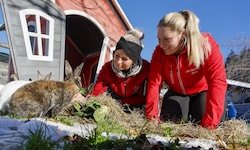Die Pflegerinnen Michi und Eva kümmern sich um die Hoppler. Bis zum 24. Dezember waren die ...