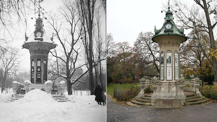 Das Wetterhäuschen im Wiener Stadtpark 1930 vs. 2024