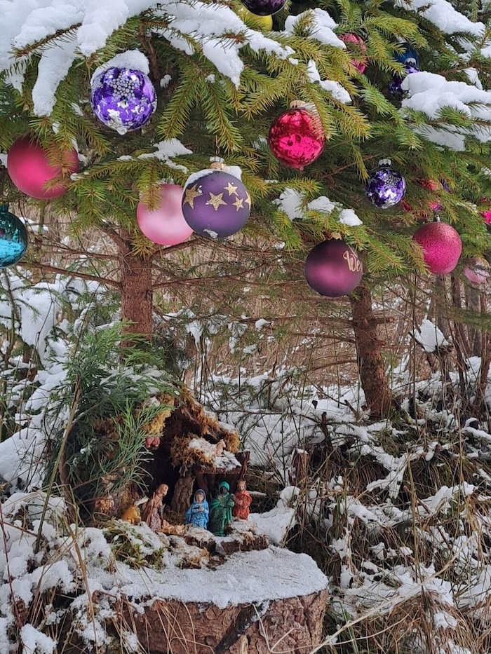 Liebevoll dekorierte Weihnachtswälder.