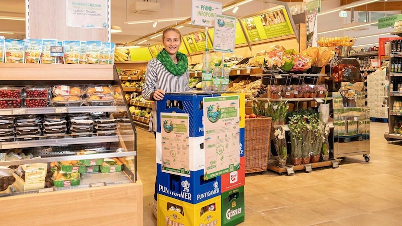 Spar has trained its employees to inform customers about the new system at information stands. (Bild: Dominik Zwerger)