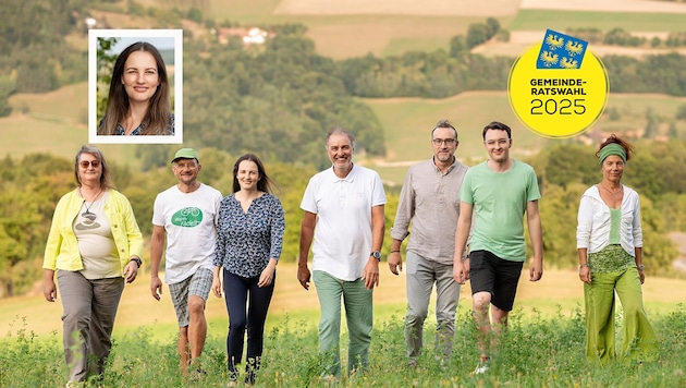 The Green Party in Warth/District of Neunkirchen is standing for election again with 15 candidates. They will be celebrating their 40th anniversary on the municipal council next year. The top candidate is 39-year-old Erika Noemi Maiercsak. (Bild: Krone KREATIV/Christian Dusek)