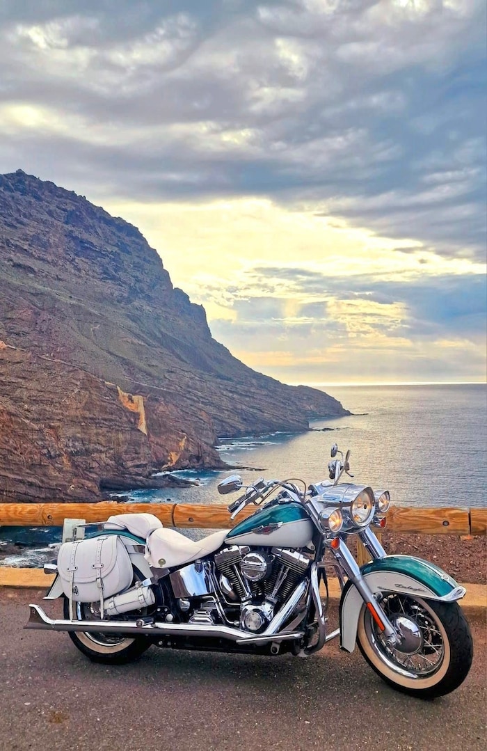 Ernst Prost is touring the Canary Islands on this motorcycle.