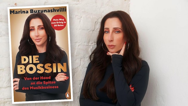 Ein besonderer Lebensweg, in 20 Lektionen subsumiert: Musik-PR-Beraterin Marina Buzunashvilli aka „Die Bossin“. (Bild: Krone KREATIV/Penguin Verlag, Victoria Kaempfe)