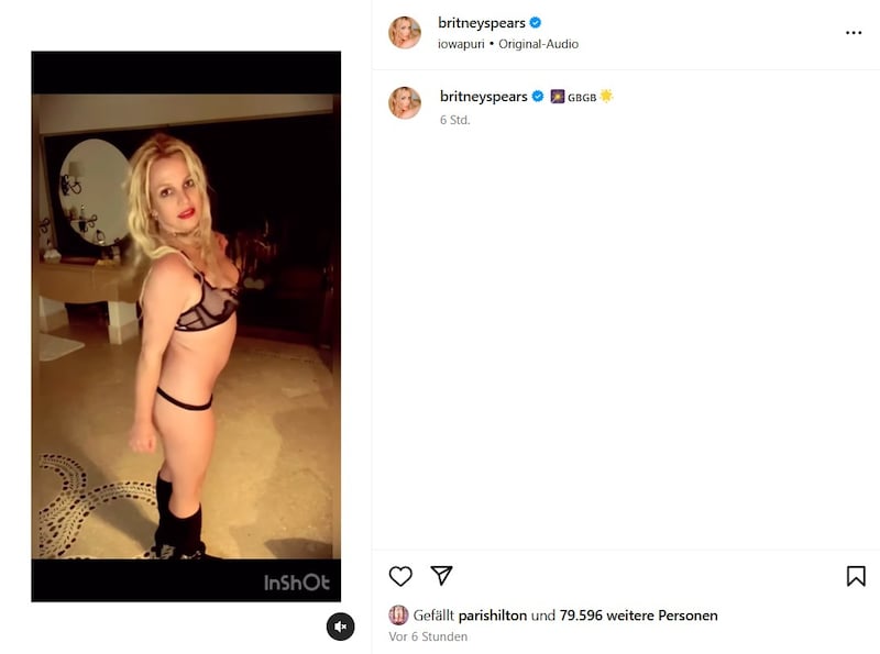 Der Halb-nackt-Auftritt der Sängerin gefiel auch Paris Hilton. (Bild: instagram.com/britneyspears)