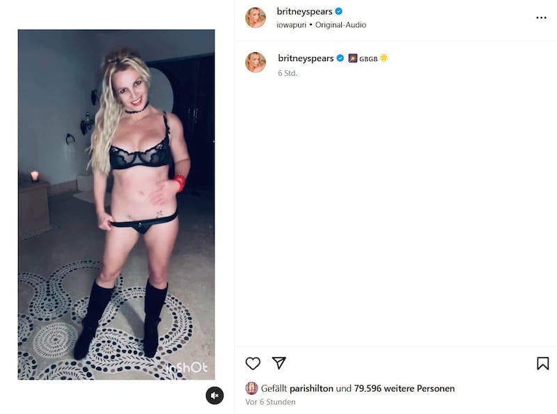 So präsentierte sich Britney Spears nach den Feiertagen ihren Fans. (Bild: instagram.com/britneyspears)