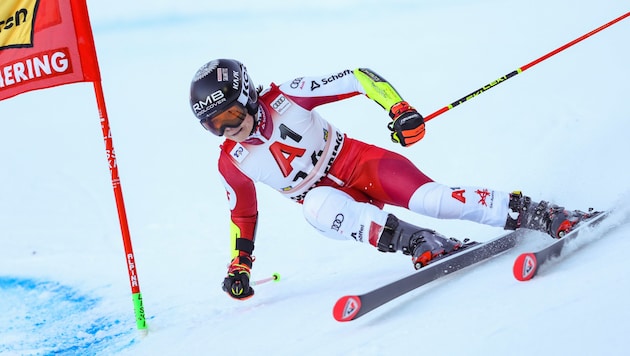 Julia Scheib showed a good second run! (Bild: GEPA/GEPA pictures)