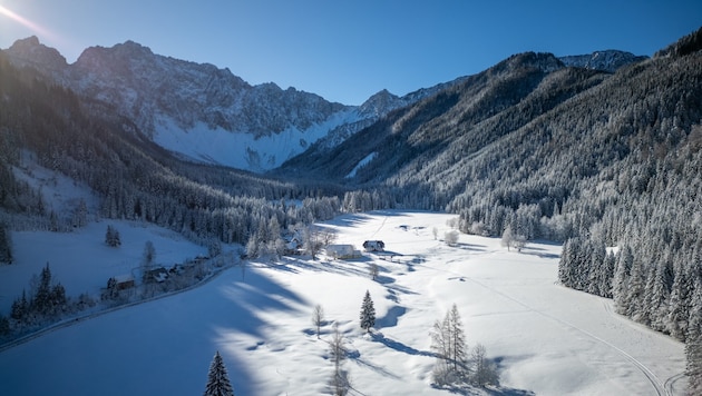 The Bodental valley shines in the sunshine. (Bild: Arbeiter Dieter)