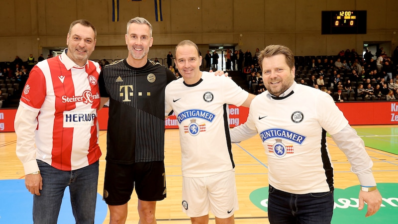 Mario Haas, Stefan Maierhofer with the organizers Andreas Cretnik (left) and Oliver Wieser. (Bild: GEPA/GEPA pictures)