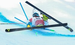 Bitter! Katharina Huber stürzte noch vor dem ersten Tor.