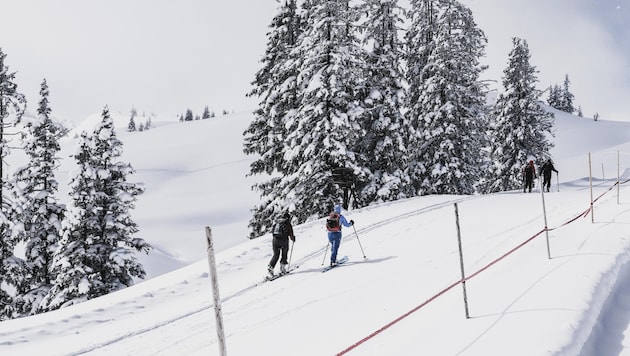 The ascent via the pistes is not always conflict-free everywhere. (Bild: Tröster Andreas)