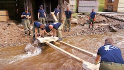 Unwettereinsatz im vergangenen Sommer in Theklagraben. (Bild: Landesfeuerwehrverband)