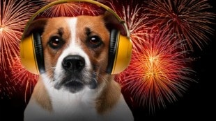 Gerade Hunde leiden oft unter den (geräuschintensiven) Silvestertraditionen. Wir haben die Profi-Tipps direkt aus der Praxis für Sie! (Bild: stock.adobe.com/stock.adobe.com, Krone KREATIV (KI-generiert))