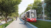 Bisher noch Fiktion: Die neue Linie 27 in der Hirschstettner Hauptallee am Heidjöchl.