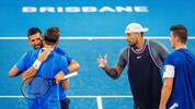 Ein Bild fürs Album: Alex Erler (re.) mit Top-Star Djokovic (li.).