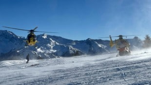 Gleich zwei Rettungshubschrauber waren im Einsatz. (Bild: zoom.tirol)