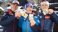 Daniel Tschofenig, Stefan Kraft und Jan Hörl (Bild: Tröster Andreas/ANDREAS TROESTER)