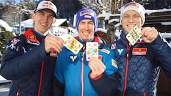 Daniel Tschofenig, Stefan Kraft und Jan Hörl (Bild: Tröster Andreas/ANDREAS TROESTER)