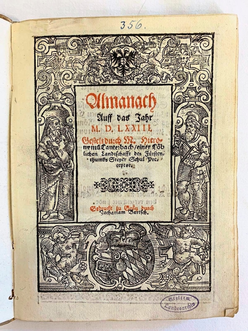 This is what Hieronymus Lauterbach's Graz almanac for 1573 looks like, which is kept in the Provincial Archives. (Bild: Steiermärkisches Landesarchiv)