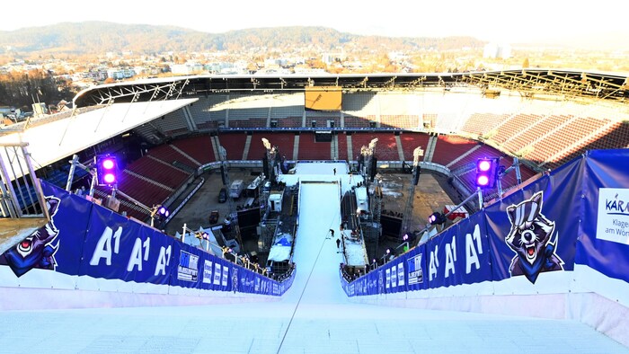 Klagenfurts Mega-Rampe im Wörthersee-Stadion ist bereit.