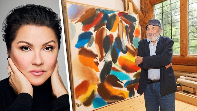 Two highlights in 2025: a concert by Anna Netrebko and an exhibition on Wolfgang Hollegha. (Bild: Jürgen Radspieler, Olga Rubio Dalmau)