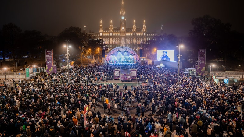 The New Year's Eve Trail, which has been visited by around 800,000 (!) revellers in previous years and again this year, was once again held under particularly high security measures. (Bild: stadt wien marketing, Christian Kremser)