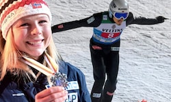 Wikinger Forfang (re.) springt gut, die ÖSV-Adler springen besser. Maren Lundby versteht‘s ...