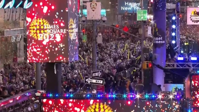 Celebrations in Times Square in New York